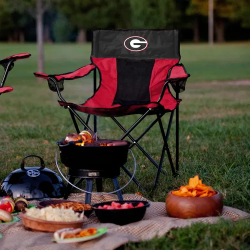 Miniatura 2 de Logo Brands NCAA Georgia Bulldogs Elite Silla Portátil - Silla Premium para Exteriores con Portavasos, Marco de Acero con Recubrimiento en Polvo