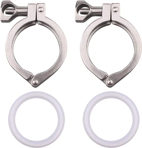 DERNORD Acero inoxidable 304 Single Pin Heavy Duty Tri-Clamp con tuerca de ala para virola TC con 1 junta de silicona (2 pulgadas Tri-clamp Tamaño:
