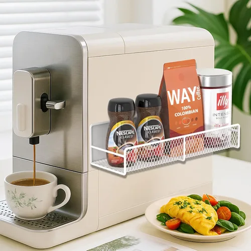 Miniatura 5 de Estante magnético para especias para refrigerador, paquete de 2 estantes magnéticos para refrigerador con 4 ganchos, estantes magnéticos negros