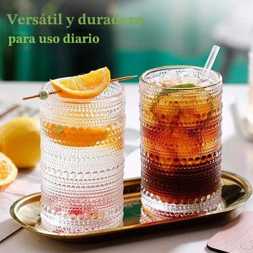 Miniatura 6 de Hlukana Juego de 8 Vasos Vintage Hobnail para Beber, Vasos Highball de 12 oz y Vasos de Cóctel de 10 oz, Vasos de Agua para Cocina, Juego