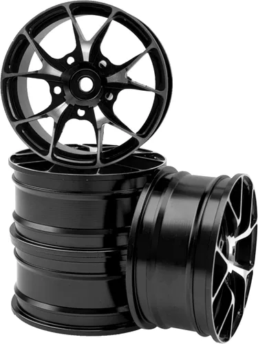 ShareGoo - Llantas de metal – Bujes hexagonales de 0.472 in, llantas de rueda RC Drift On-Road Racing Touring 1/10, compatibles con HSP, Tamiya,
