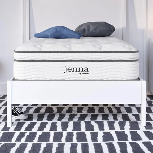 Miniatura 26 de Modway Jenna - Colchón King de muelles interiores (8 pulgadas), Espuma, Blanco