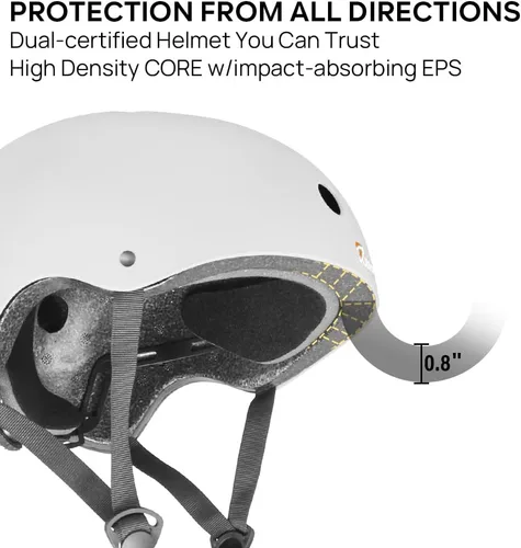 Miniatura 2 de Casco para Monopatín JBM - Casco Ligero, Ajustable y Ventilado para Patinete, Patines, Patinaje en Línea