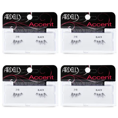 Miniatura 8 de Ardell Accent Half Lashes 311 - Negro, Pestañas Postizas de Media Pestaña Ligeras Estilo Ojo de Gato para Realce Natural del Ojo, Pestañas Postizas