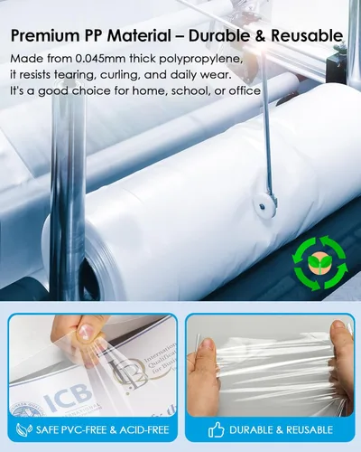 Miniatura 2 de KTRIO - Protectores de hojas transparentes de 8.5 x 11 pulgadas para carpetas de 3 anillos; protectores de plástico con abertura en la parte