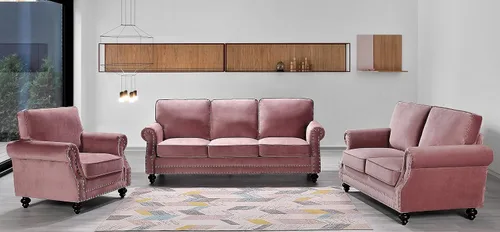 Miniatura 8 de Container Furniture Direct Lotus - Sofá biplaza tapizado de terciopelo moderno de mediados de siglo, con brazos enrollados, color beige