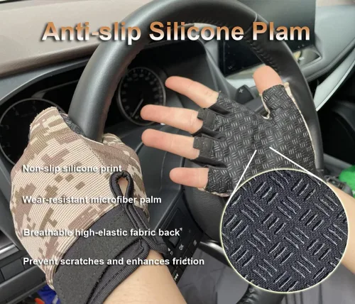 Miniatura 4 de Guantes sin dedos Guantes tácticos y de ciclismo para hombres y mujeres, ideales para Airsoft, pesca y entrenamiento