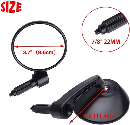 Miniatura 6 de DREAMIZER Espejos retrovisores universales para manillar de motocicleta, 7/8 pulgadas, 0.866 in, color negro, para guía de barra de calle, Softail