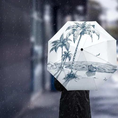 Miniatura 3 de DHDM Umbrella Automatic Beach Umbrella Outdoor Adults Printed Rain Umbrella for Men Kids Parasol