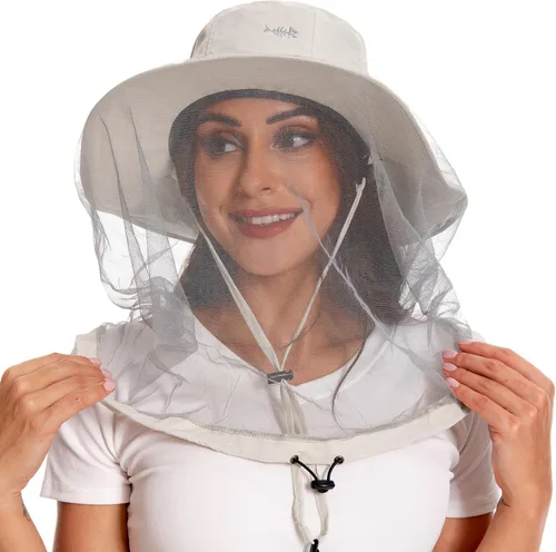 Miniatura 18 de BASSDASH Sombrero de mosquito UPF 50+ con red oculta para la cabeza y solapa para el cuello, para hombres y mujeres, pesca al aire libre
