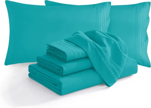 Miniatura 76 de Elegant Comfort - Juego de ropa de cama resistente a arrugas y decoloración más acogedor, sábana bajera elástica en todo el contorno, bolsillo