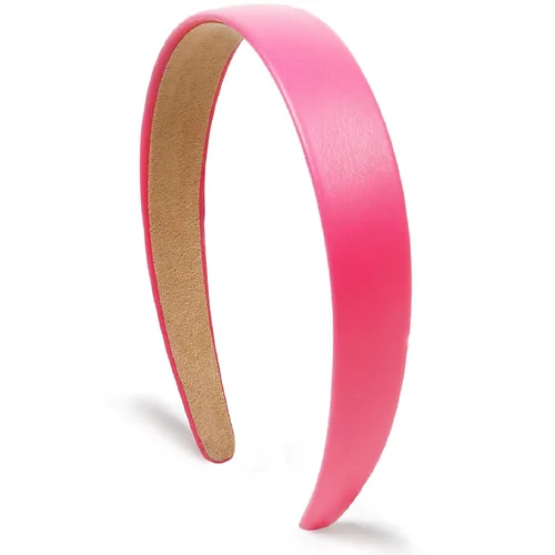 Miniatura 19 de Huachi Diademas negras para mujer, diadema negra de piel sintética para mujeres y niñas, banda de plástico duro para cabeza de colores sólidos