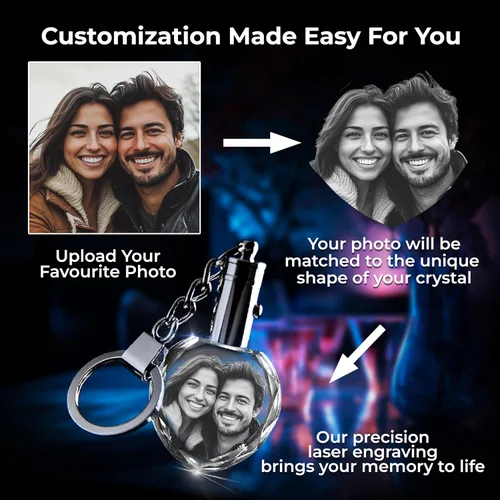 Miniatura 5 de 3D innovation Llavero de cristal personalizado con luz LED, llavero grabado con láser 2D personalizado, grandes regalos personalizados