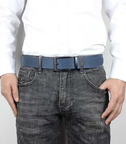 Miniatura 2 de Bullko Cinturón de nailon para hombre, correa ajustable sin trinquete para golf