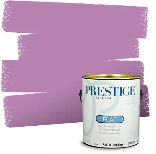 Miniatura 97 de PRESTIGE Pinturas de pintura interior e imprimación en uno, 1 galón, plano, combinación comparable de Sherwin Williams* Kimono Violet*