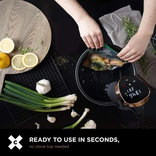 Miniatura 5 de Crux Sous Vide - Cocina de precisión, cocina lenta de estilo profesional saludable, bomba silenciosa de 360 grados, pantalla táctil retroiluminada