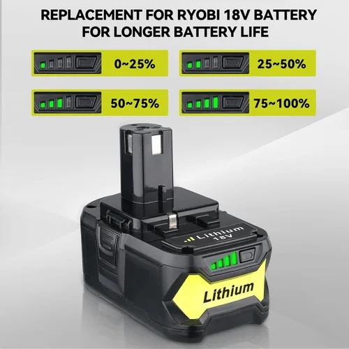 Miniatura 4 de 2 paquetes actualizados 7.0Ah P108 18V repuesto para batería Ryobi 18V P102 P103 P104 P105 P107 P109 P122 PBP005 PBP004 PBP003 Herramientas