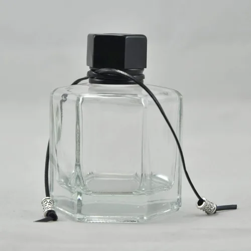 Miniatura 3 de Juego de 4 botellas difusoras de aceites esenciales de columna hexagonal de 4.1 fl oz (tapa negra)