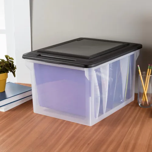 Miniatura 7 de Sterilite - Caja de archivo, contenedor de almacenamiento apilable con tapa, organice recibos, facturas, impuestos y papeles en el hogar, oficina