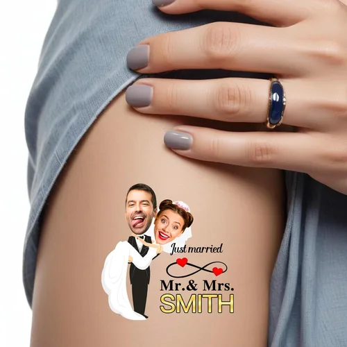 Miniatura 15 de Tatuajes corporales personalizados para despedida de soltera, calcomanías de despedida de soltero, suministros de fiesta con caras divertidas