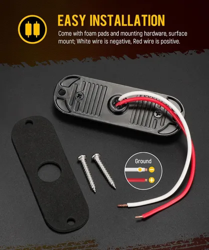 Miniatura 6 de Partsam 16 piezas de 8.6 cm de carcasa de aluminio rojo/ámbar LED luces de señalización lateral de despeje, luces marcadoras de montaje