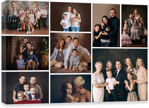 DOARTDO Impresiones en lienzo personalizadas con tus fotos, collage personalizado de arte de pared para familia, boda, bebé, mascota, perro, marco 9