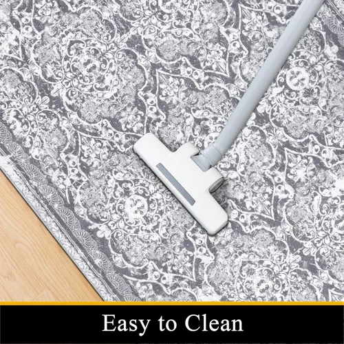 Miniatura 5 de Vaukki Alfombra para sala de estar, alfombra vintage peluda suave para lavandería, alfombra antideslizante para cocina, alfombra lavable