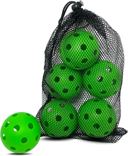 Miniatura 32 de 6 -Pack Pickleball Balls, 26 Holes Outdoor Pickleballs, High Elasticity & Durable Pickle Balls for All Style Pickleball Paddles Indoor Pickleballs