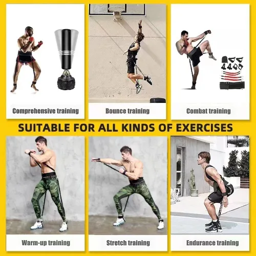 Miniatura 7 de Bandas de resistencia de boxeo, bandas de ejercicio de fuerza y agilidad para piernas para MMA, combate de karate, equipo de entrenamiento