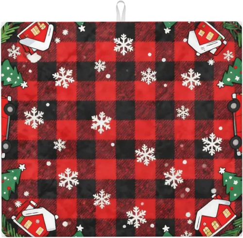 Miniatura 25 de Tapete de secado de platos de hojas de otoño para encimeras de 18 x 16 pulgadas, almohadilla protectora para escurridor de platos con lazo