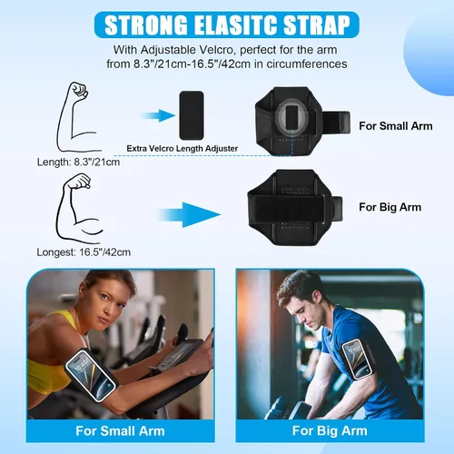 Miniatura 5 de Brazalete para correr con soporte para auriculares - Brazalete para teléfono de diseño 3D para iPhone 15/14/13 Pro/Plus y Galaxy S20/S10, soporte