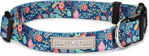 Miniatura 14 de Lucky Love Dog - Collar para perras pequeñas, diseño Blackbird de estampado alegre con flores de primavera y verano, talla XS