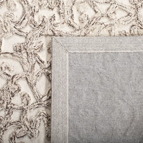 Miniatura 4 de SAFAVIEH Trace Collection - Alfombra decorativa de 2 x 3 pies, marrón y marfil, lana hecha a mano, ideal para zonas de alto tráfico en entrada, sala