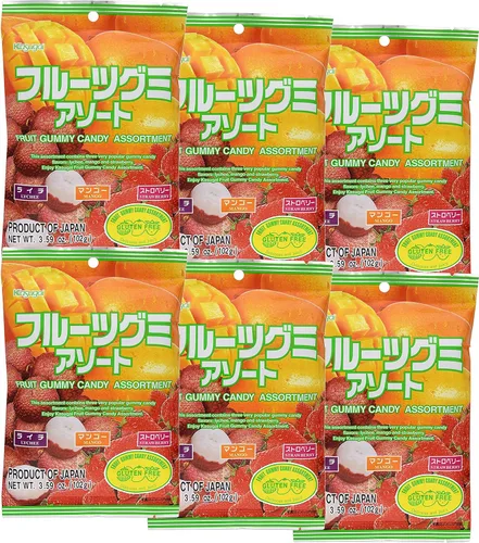 Miniatura 21 de Kasugai Fruit Assort - Caramelos de gomitas de 3.59 onzas (paquete de 3)