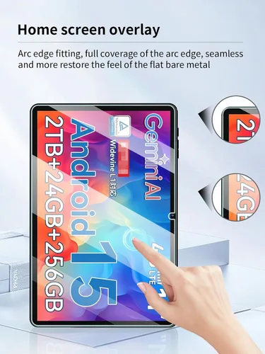 Miniatura 4 de Protector de pantalla para tableta TABWEE W90 2025 Android 15 de 11 pulgadas, dureza 9H antiarañazos, sensible al tacto, bordes redondeados 2.5D