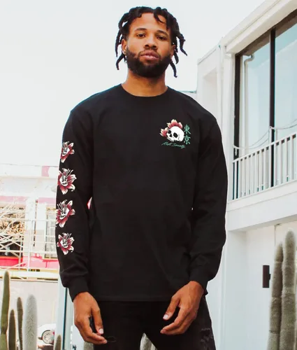 Miniatura 2 de Riot Society Camiseta de manga larga estampada y bordada para hombre