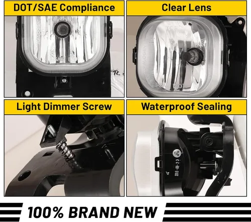 Miniatura 6 de Luces antiniebla para Ford F-250 F-350 F-450 F-550 F-550 F250 F250 F350 F450 F550 Super Duty Lámparas antiniebla con bombillas H10 12V 42W incluye