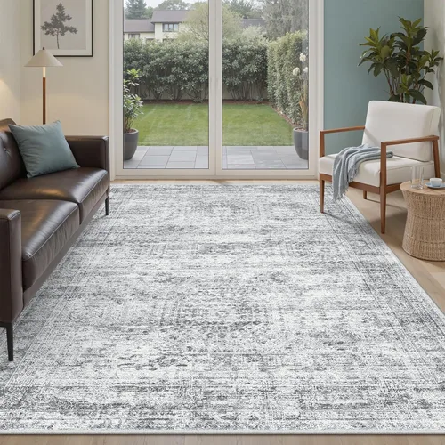 Miniatura 87 de Alfombra de pasillo Soalmost 2'6" x 10' lavable, alfombra antideslizante para cocina, baño, lavandería, alfombras vintage ultra delgadas para Beige
