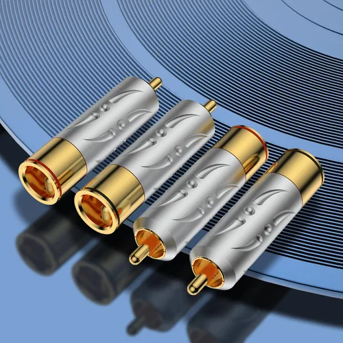 Miniatura 2 de Viborg 4pcs Hi-End RCA Macho Enchufes Cobre Puro Chapado en Oro Soldadura RCA Jack Conectores (VR109G)