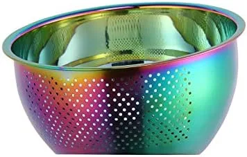 Miniatura 10 de Meisha - Cuenco de lavado de arroz, colador versátil 3 en 1 de acero inoxidable y colador de cocina con escurridor lateral para arroz, verduras