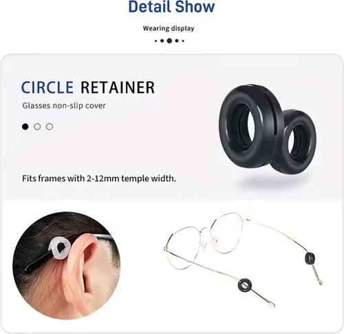 Miniatura 4 de 20 pares de agarres antideslizantes para gafas, soporte de silicona para gafas, retenedor de manga, ganchos para gafas para gafas para deportes, 20