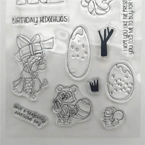 Miniatura 5 de DzIxY Bear Hedgehog Seal Fox Sellos transparentes y troqueles de corte de metal para hacer tarjetas, kit de papel para álbumes de recortes, 29