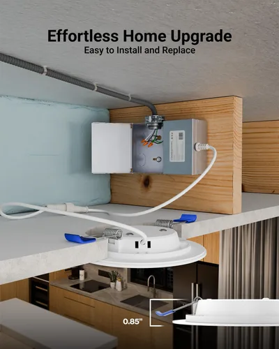 Miniatura 4 de Sunco - Luces LED empotrables de 4 pulgadas, iluminación de techo delgada sin lata, 650 LM, 10 W (equivalente a 60 W), 6000 K luz diurna de lujo
