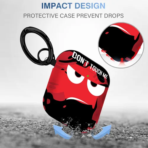 Miniatura 2 de Funda para Airpods, Don't Touch Me for Airpods Cover con llavero suave y linda funda a prueba de golpes para mujeres y hombres, compatible con funda