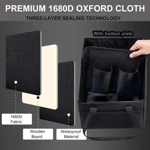 Miniatura 4 de Caja Organizadora de Asiento Delantero-Trasero para Automóvil - Organizador Portátil de Asiento de Pasajero, Organizador de Asiento de Automóvil