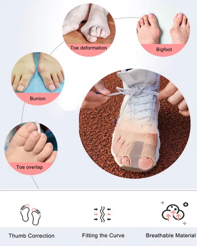 Miniatura 3 de Golbylicc Separadores de Dedos del Pie para Juanetes para Dedos Superpuestos Mujeres Hombres, Espaciadores de Dedos del Pie de Gel Corrector de Paq