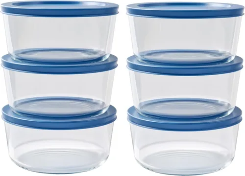 Miniatura 8 de Juego de 8 recipientes de vidrio para almacenamiento de alimentos (4 recipientes + 4 tapas sin BPA), 6.5 tazas, a prueba de fugas, aptos