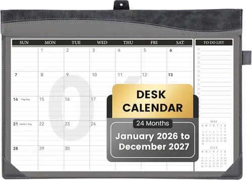 Miniatura 14 de Yoment Calendario de escritorio 2026, enero de 2026 a diciembre de 2027, 2026, calendario de escritorio grande de 17 x 12 pulgadas, calendario 2026
