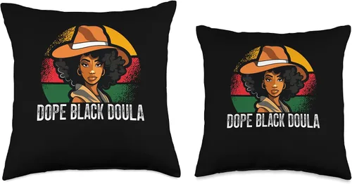 Miniatura 3 de Dope Black Doula Midwife Black Pride Midwifery Doula - Almohada afroamericana de 16 x 16 pulgadas, multicolor