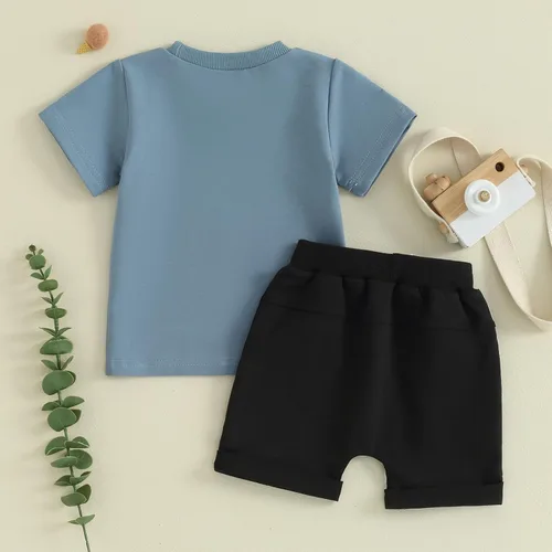 Miniatura 24 de Conjunto de camiseta de manga corta para bebé niño y niña, camiseta de manga corta, pantalones cortos casuales, ropa para recién nacidos, 6, 12, 18